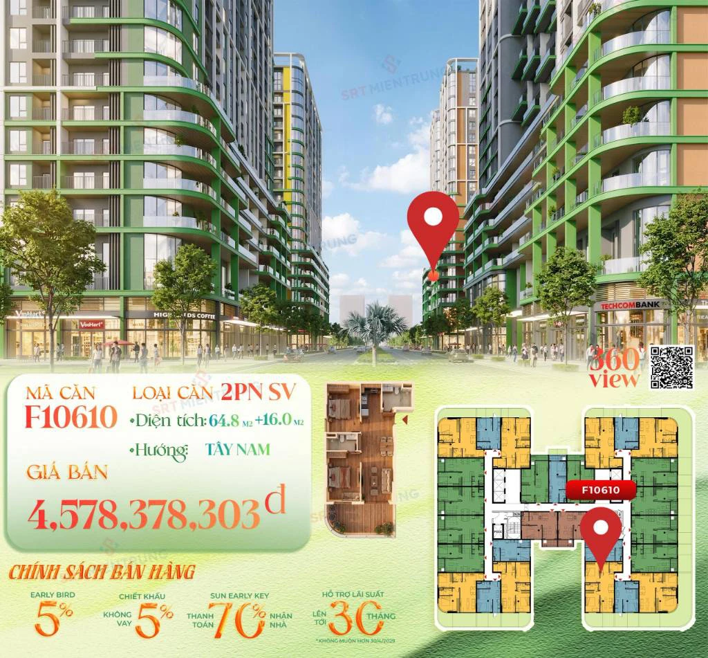 BÁN CĂN HỘ MINH MẠNG, NGŨ HÀNH SƠN, 2PN + SÂN VƯỜN , TẦNG ĐẸP, GIÁ TỐT — ảnh 1