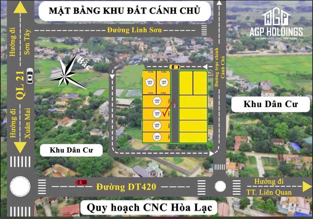 Bán đất Cánh Chủ Hòa Lạc, vị trí trung tâm, không quy hoạch, đang rải nhựa đường — ảnh 3