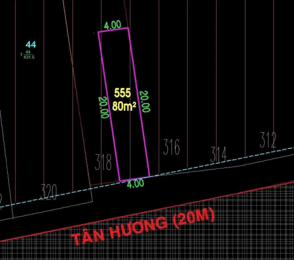 ĐẤT MT TÂN HƯƠNG – 4×20M ko lộ giới – ĐẤT TRỐNG