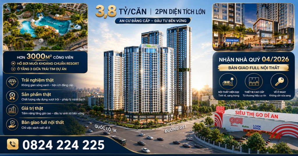 Căn hộ hạng sang đối diện siêu thị GO Dĩ An, bàn giao Full nội thất, vô làng đại học chỉ 5 phút — ảnh 1