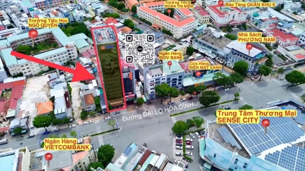 CHO THUÊ VĂN PHÒNG MẶT TIỀN ĐẠI LỘ HÒA BÌNH, TÂN AN, NINH KIỀU, 93m2 TÒA NHÀ SHB