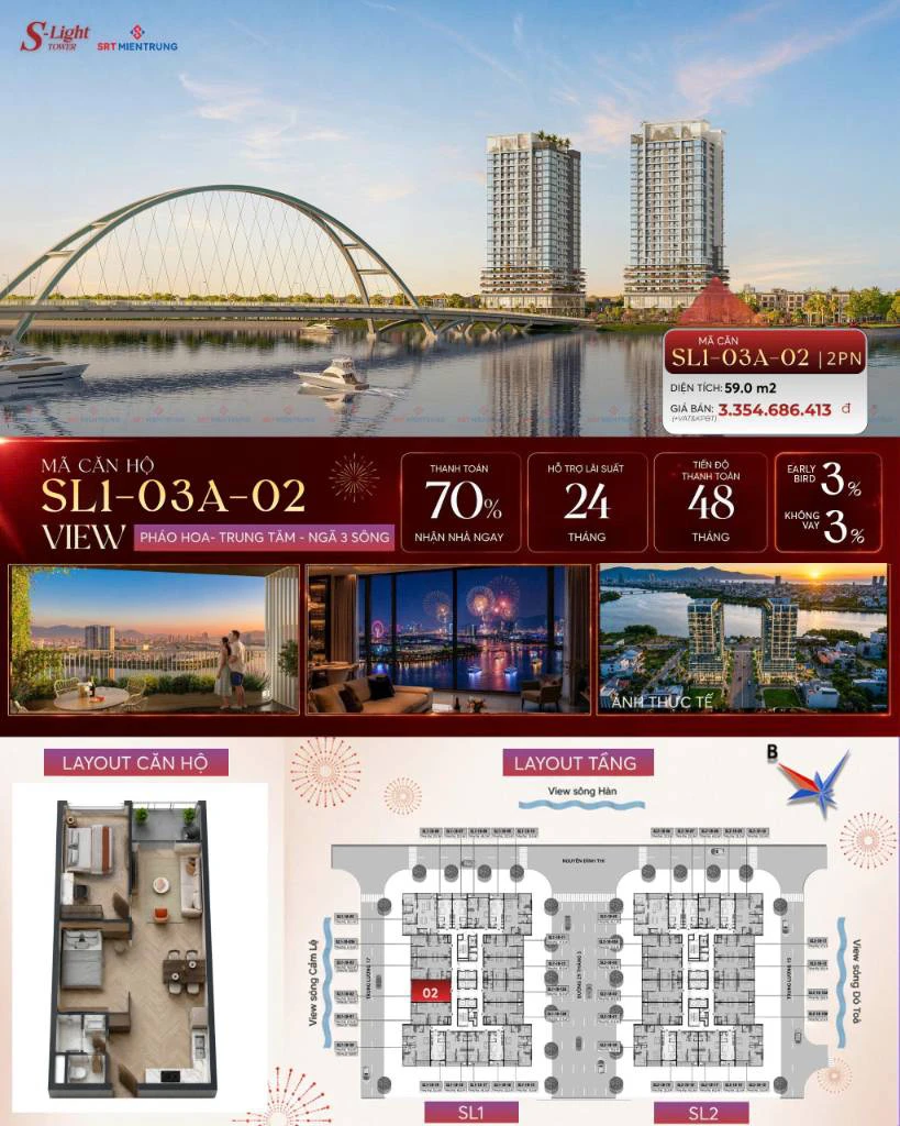 BÁN CĂN HỘ EURO VILLAGE 2, CẨM LỆ, CĂN 2PN TẦNG THẤP, GIÁ CHỈ 2 TỶ 7 KHI THANH TOÁN NHANH — ảnh 1