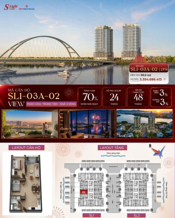 BÁN CĂN HỘ EURO VILLAGE 2, CẨM LỆ, CĂN 2PN TẦNG THẤP, GIÁ CHỈ 2 TỶ 7 KHI THANH TOÁN NHANH